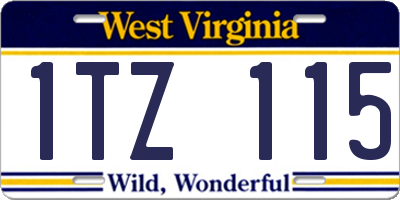 WV license plate 1TZ115