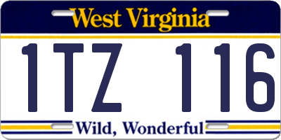 WV license plate 1TZ116