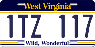 WV license plate 1TZ117