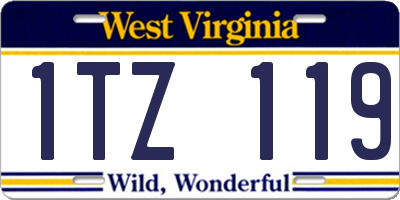 WV license plate 1TZ119
