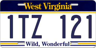 WV license plate 1TZ121