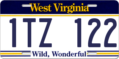 WV license plate 1TZ122