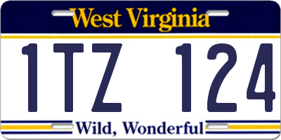 WV license plate 1TZ124