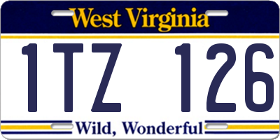 WV license plate 1TZ126