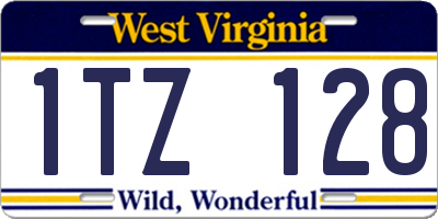 WV license plate 1TZ128