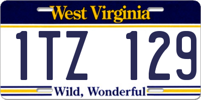 WV license plate 1TZ129