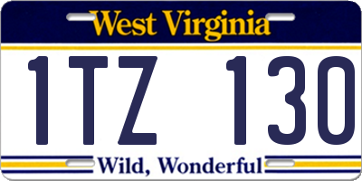 WV license plate 1TZ130