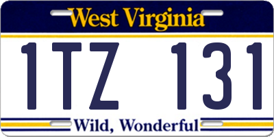 WV license plate 1TZ131