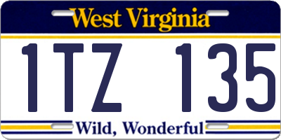 WV license plate 1TZ135
