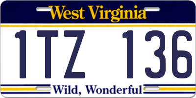 WV license plate 1TZ136