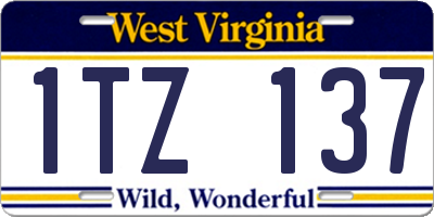 WV license plate 1TZ137