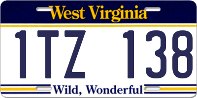 WV license plate 1TZ138
