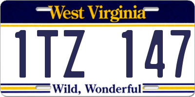 WV license plate 1TZ147