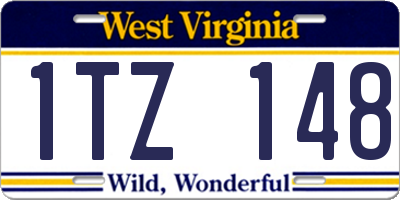 WV license plate 1TZ148