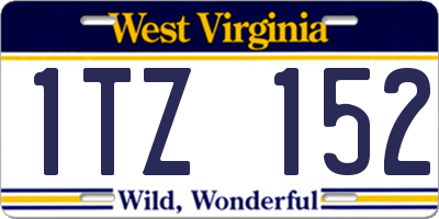 WV license plate 1TZ152