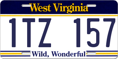 WV license plate 1TZ157