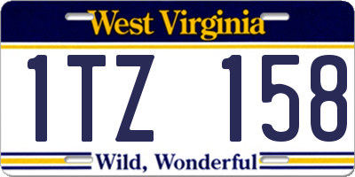 WV license plate 1TZ158