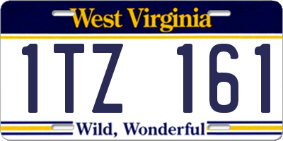 WV license plate 1TZ161