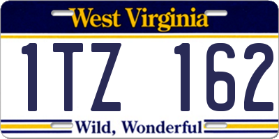 WV license plate 1TZ162