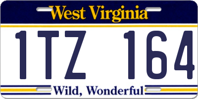 WV license plate 1TZ164