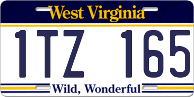 WV license plate 1TZ165