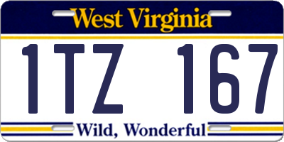 WV license plate 1TZ167