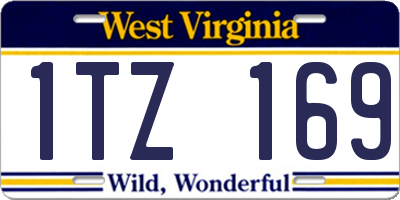 WV license plate 1TZ169