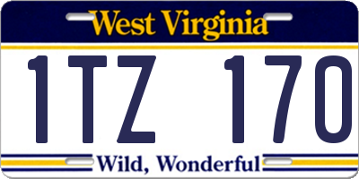 WV license plate 1TZ170