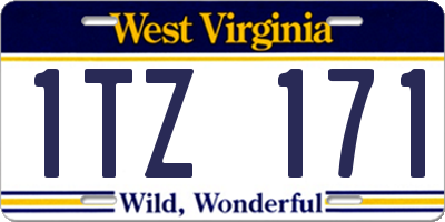 WV license plate 1TZ171