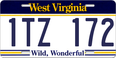 WV license plate 1TZ172