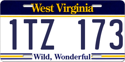 WV license plate 1TZ173