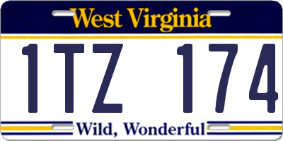 WV license plate 1TZ174