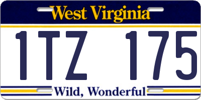 WV license plate 1TZ175