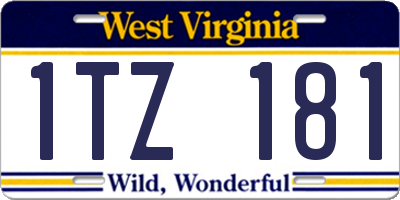 WV license plate 1TZ181