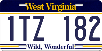 WV license plate 1TZ182