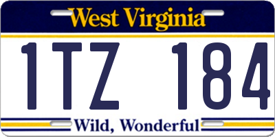 WV license plate 1TZ184
