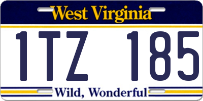 WV license plate 1TZ185