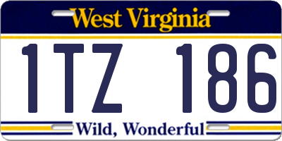WV license plate 1TZ186