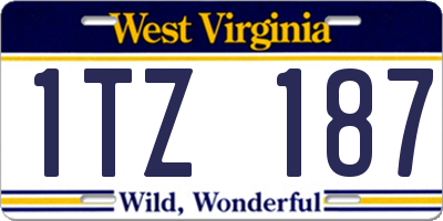 WV license plate 1TZ187