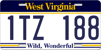 WV license plate 1TZ188