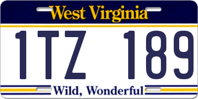 WV license plate 1TZ189