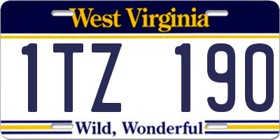 WV license plate 1TZ190