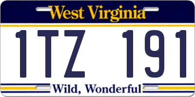 WV license plate 1TZ191