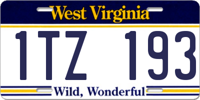 WV license plate 1TZ193