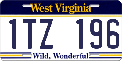 WV license plate 1TZ196