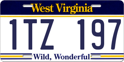 WV license plate 1TZ197