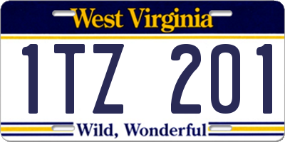 WV license plate 1TZ201