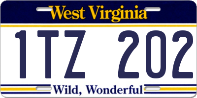 WV license plate 1TZ202
