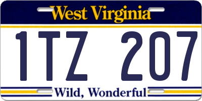 WV license plate 1TZ207