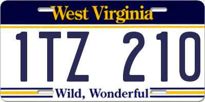 WV license plate 1TZ210